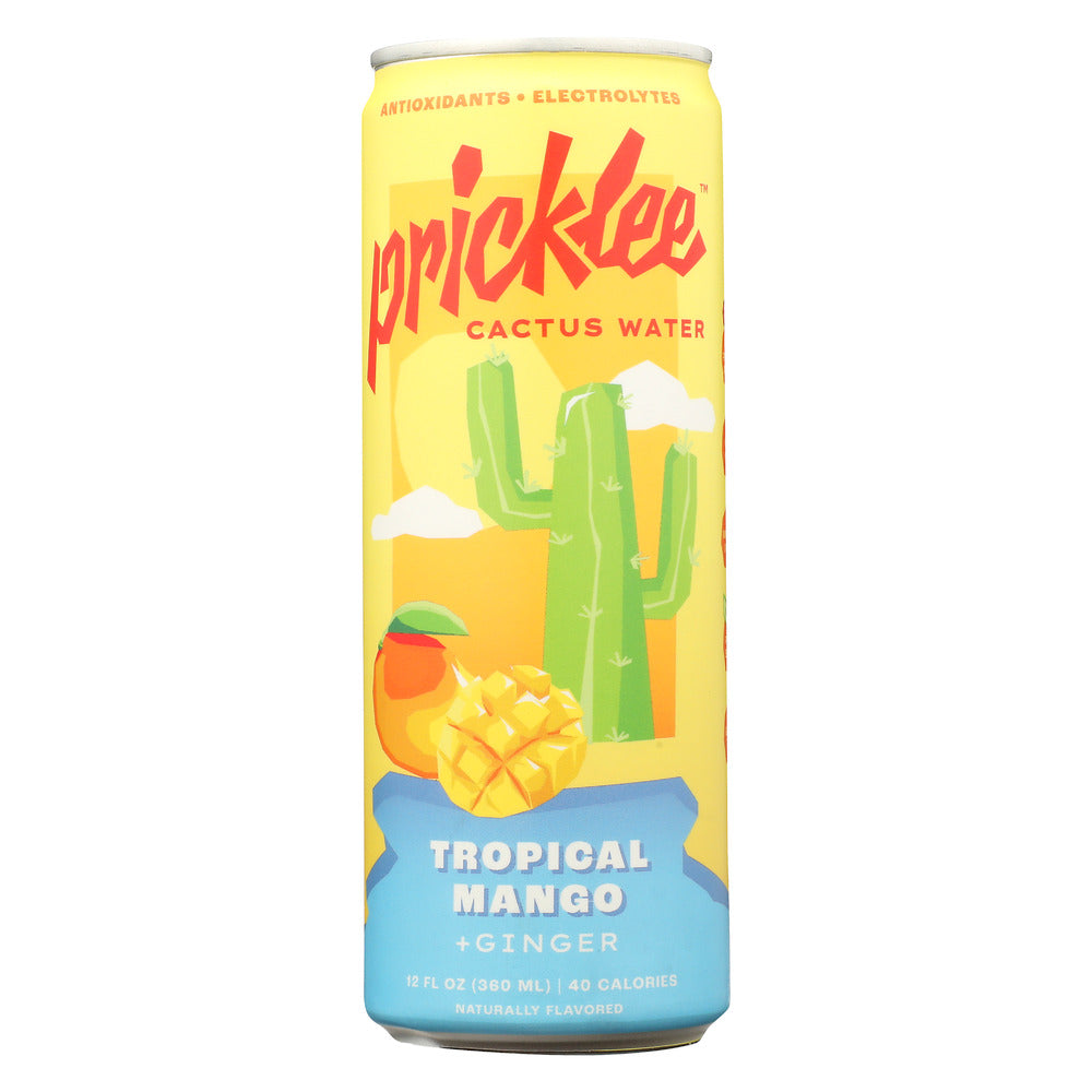 Pricklee: Tropical Mango Plus Ginger Cactus Water, 12 Fo