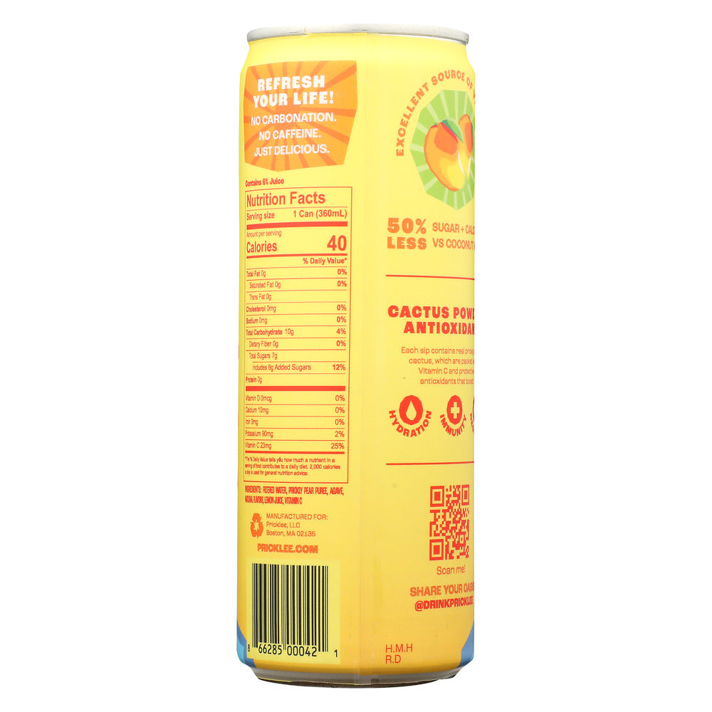 Pricklee: Tropical Mango Plus Ginger Cactus Water, 12 Fo