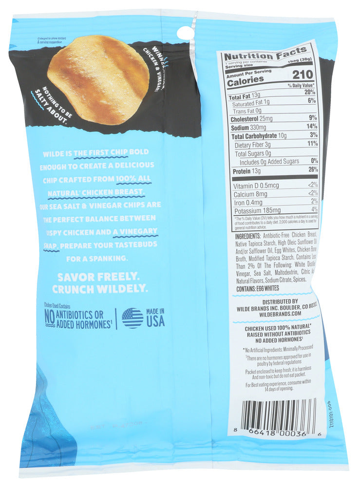 Wilde Snacks: Chips Chicken Sea Salt Vinegar, 1.34 Oz