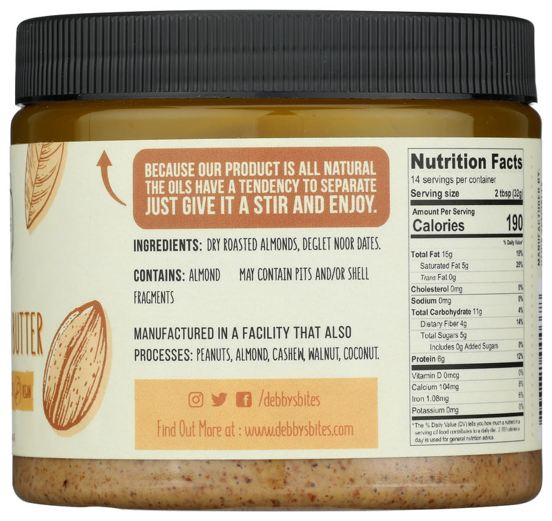 Debbys: Date Almond Butter, 16 Oz