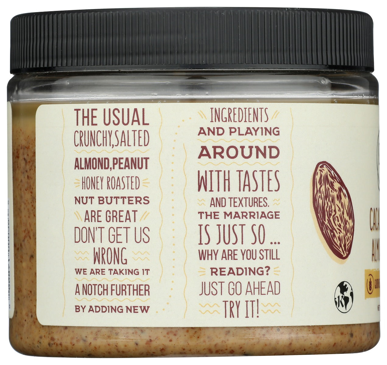 Debbys: Cacao Nibs Date Almond Butter, 16 Oz