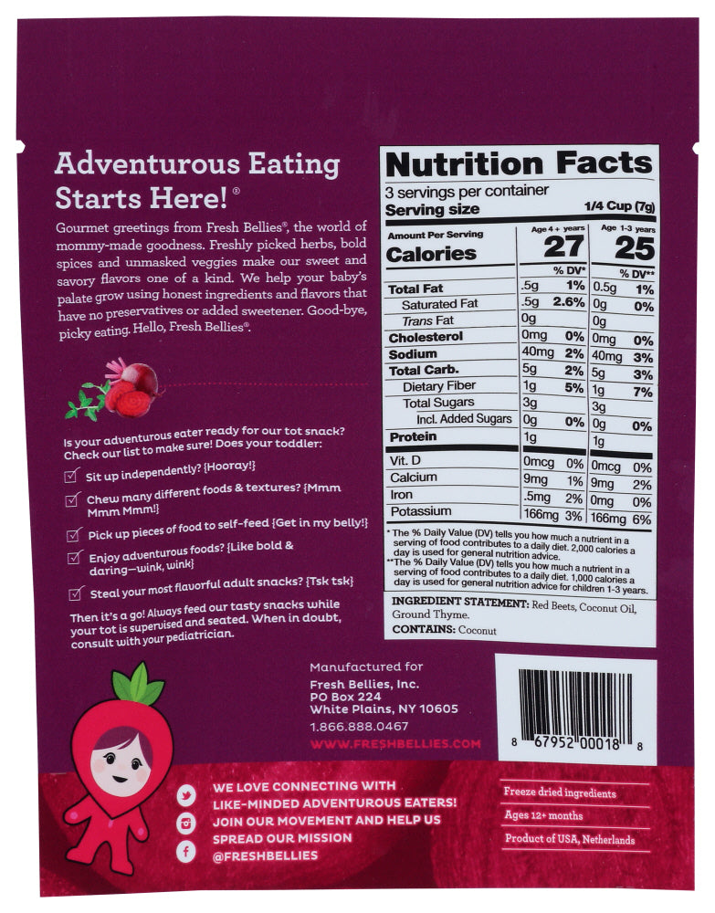 Fresh Bellies: Snack Toddler Beets, 0.75 Oz