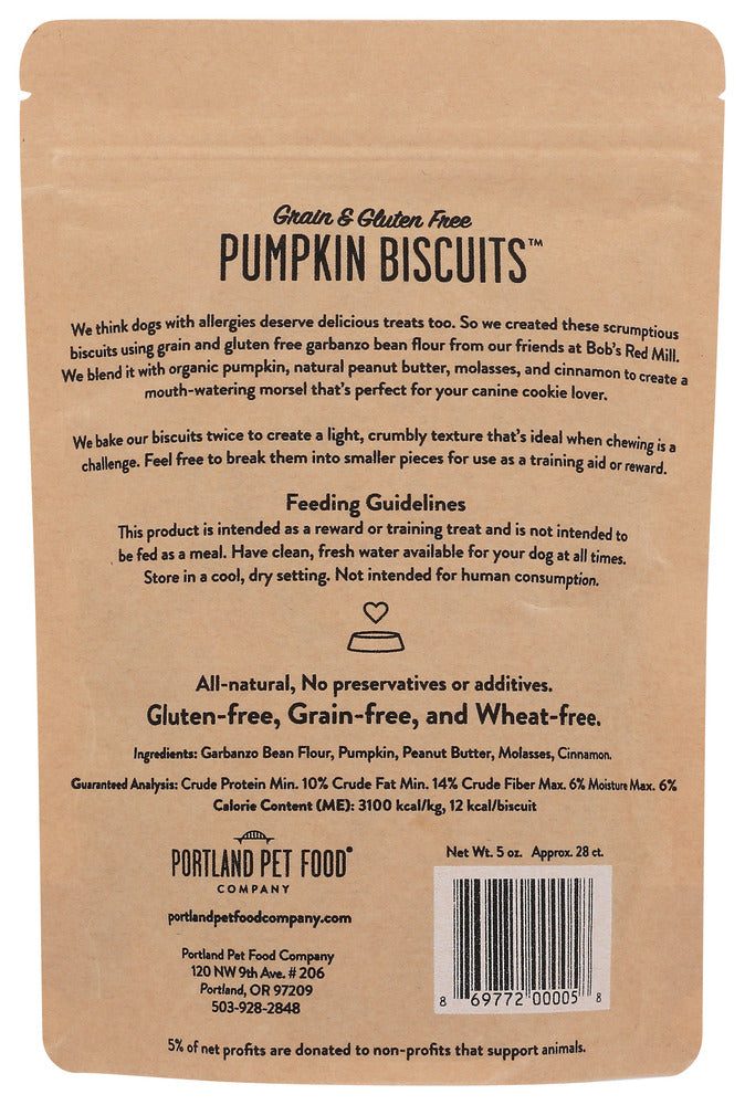 Portland Pet Food Company: Pumpkin Biscuit Dog Treats, 5 Oz