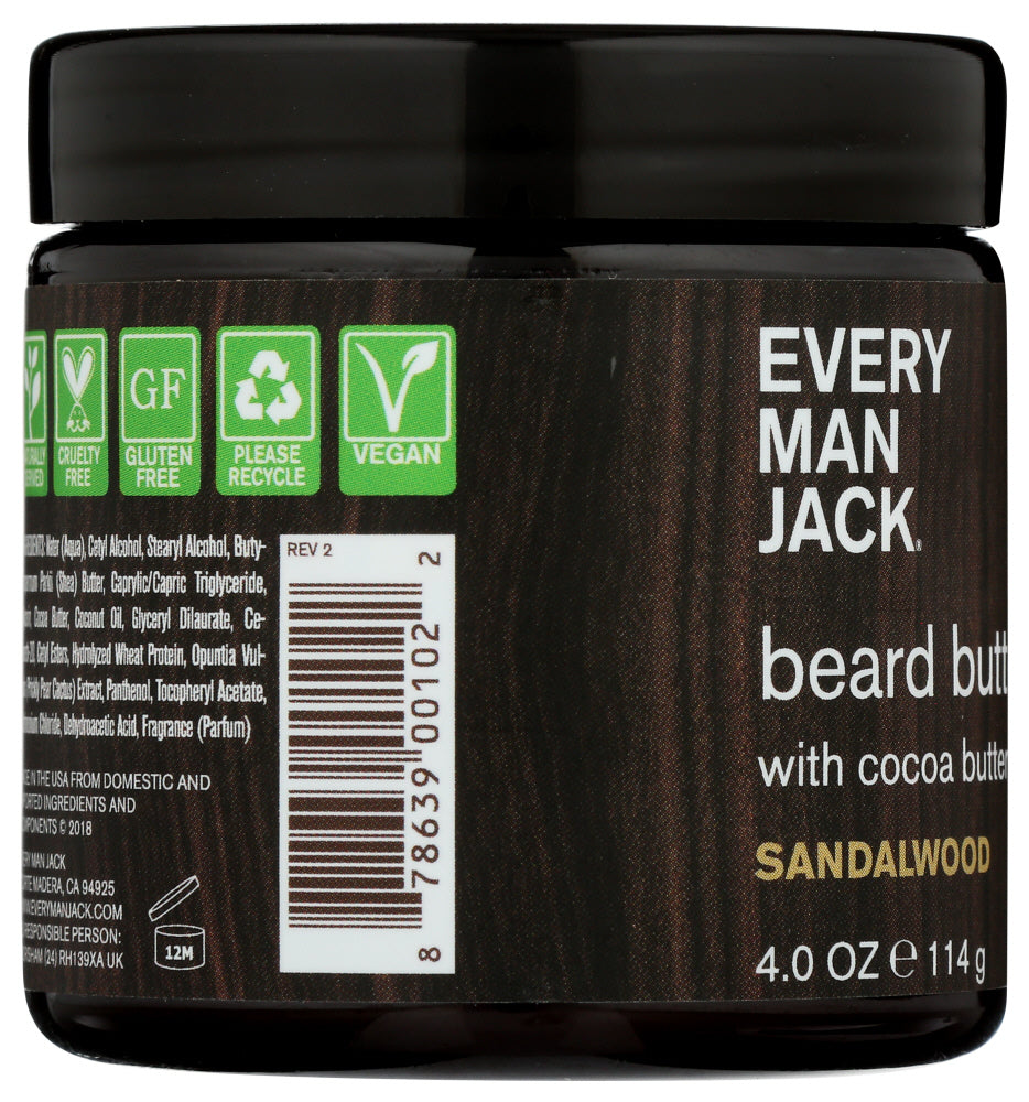 Every Man Jack: Butter Beard Sandalwood, 4 Oz