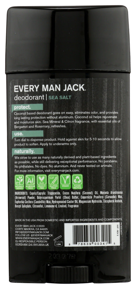 Every Man Jack: Sea Salt Deodorant Stick, 2.7 Oz