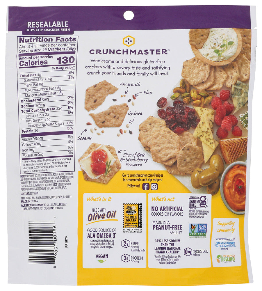 Crunchmaster: Multiseed Rosemary And Olive Oil Crackers, 4 Oz