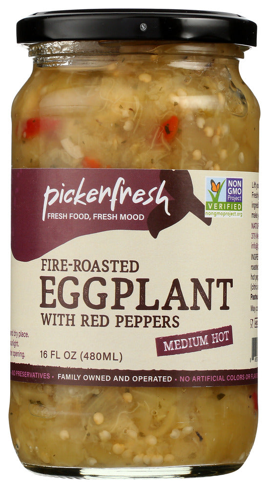 Pickerfresh: Fire Roasted Eggplant With Red Peppers, 16 Oz