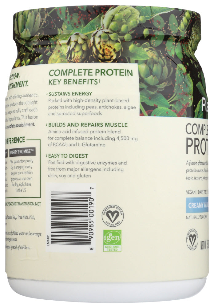 Plantfusion: Complete Protein Creamy Vanilla Bean Powder, 15.87 Oz