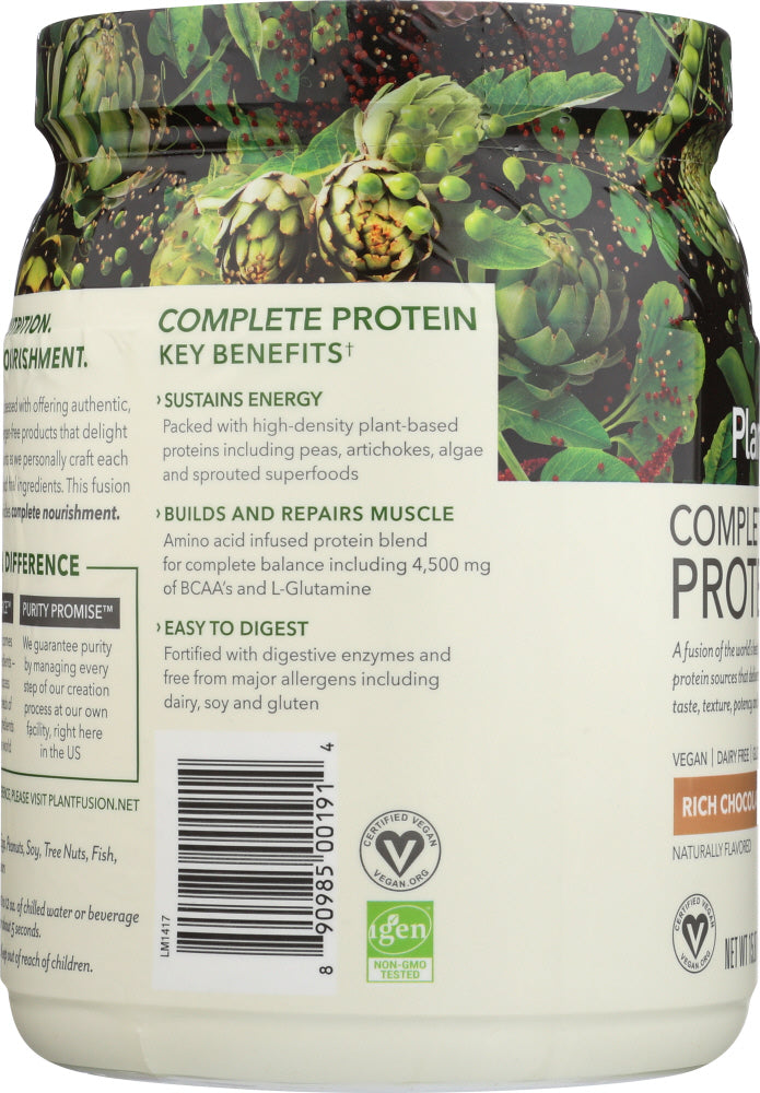 Plantfusion: Complete Protein Rich Chocolate Powder, 15.87 Oz