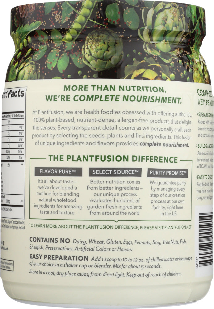 Plantfusion: Complete Protein Rich Chocolate Powder, 15.87 Oz