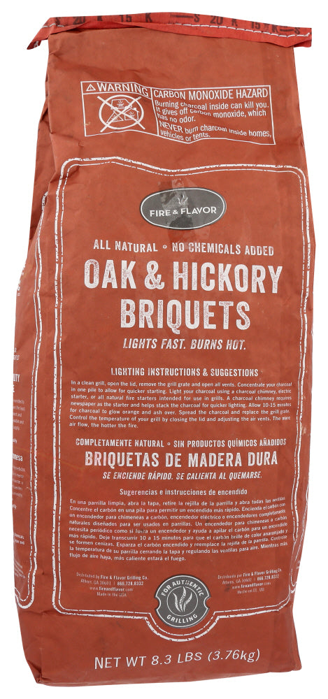 Fire & Flavor: Briquets Oak & Hickory Charcoal, 8.3 Lb