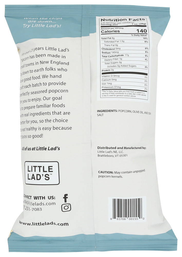 Little Lads: Sea Salt And Olive Oil Popcorn, 4.8 Oz