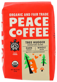 Peace Coffee: Coffee Whole Bean Treehug, 12 Oz