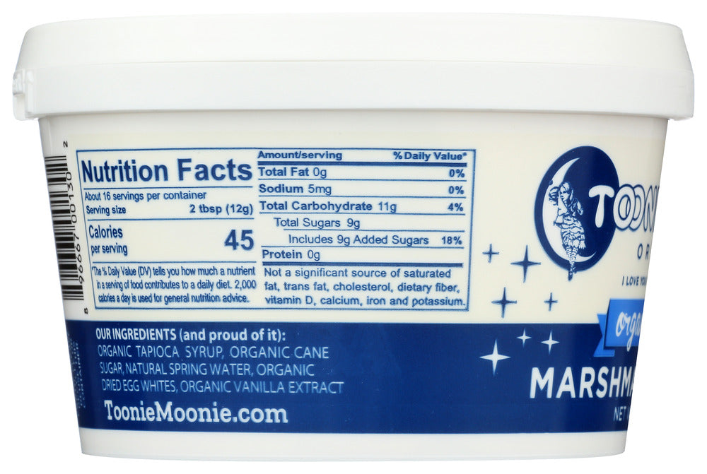 Toonie Moonie Organics Lt: Cream Mrshmallow Van Org, 7 Oz