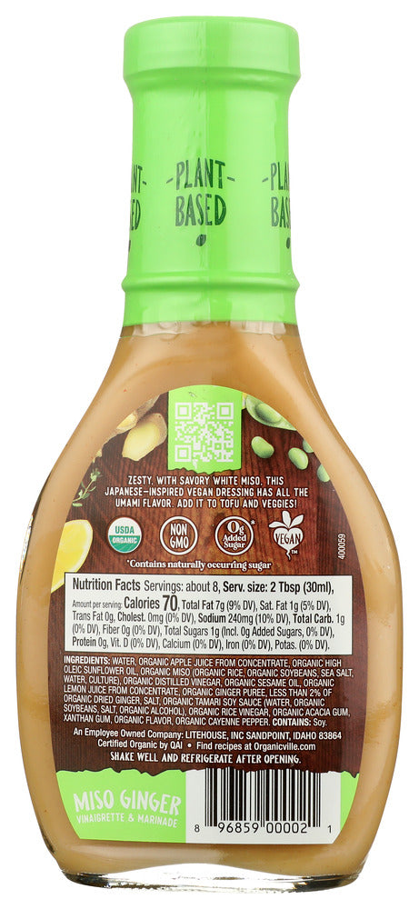 Organicville: Miso Ginger Vinaigrette And Marinade, 8 Oz