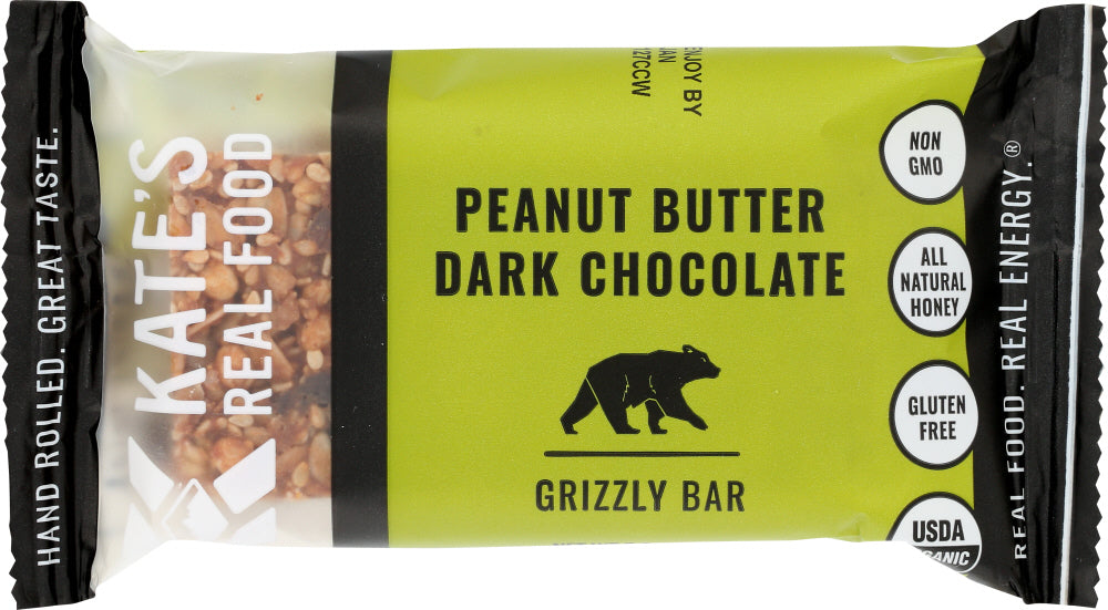 Kates Real Food: Bar Grizzly Pbtr Drk Choc, 2.2 Oz