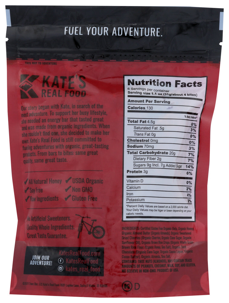 Kates Real Food: Bar Bites Dark Chocolate Cherries And Almond, 6.6 Oz