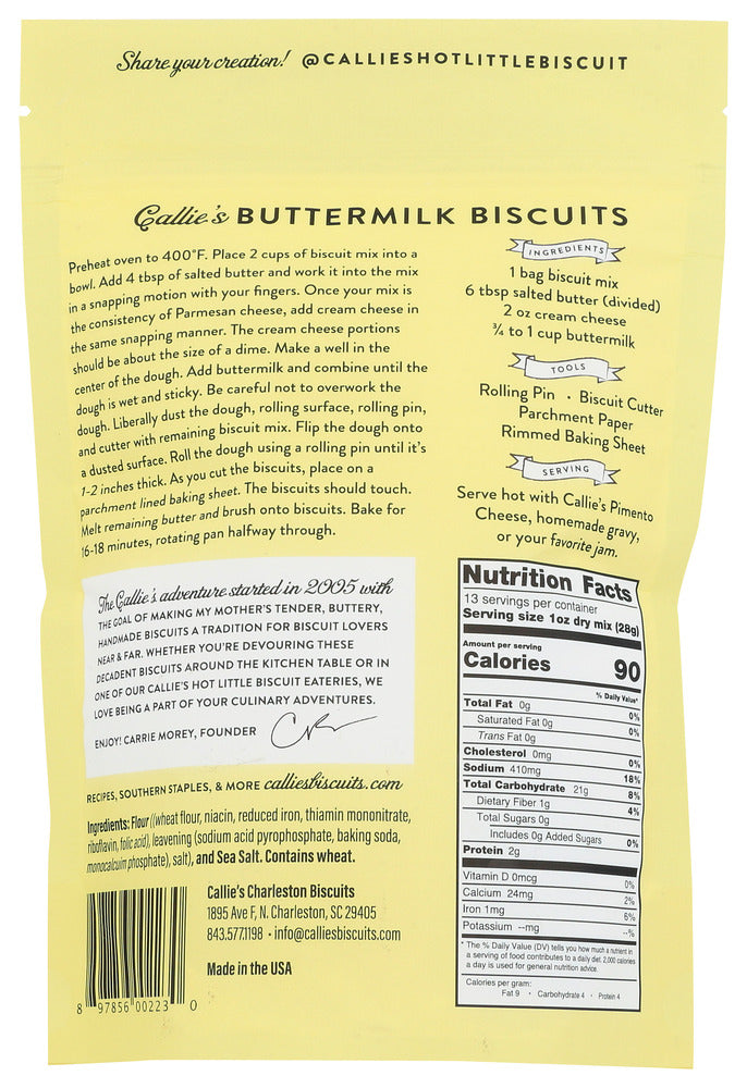 Callies Charleston Biscuits: Mix Buttermilk Biscuit, 13 Oz