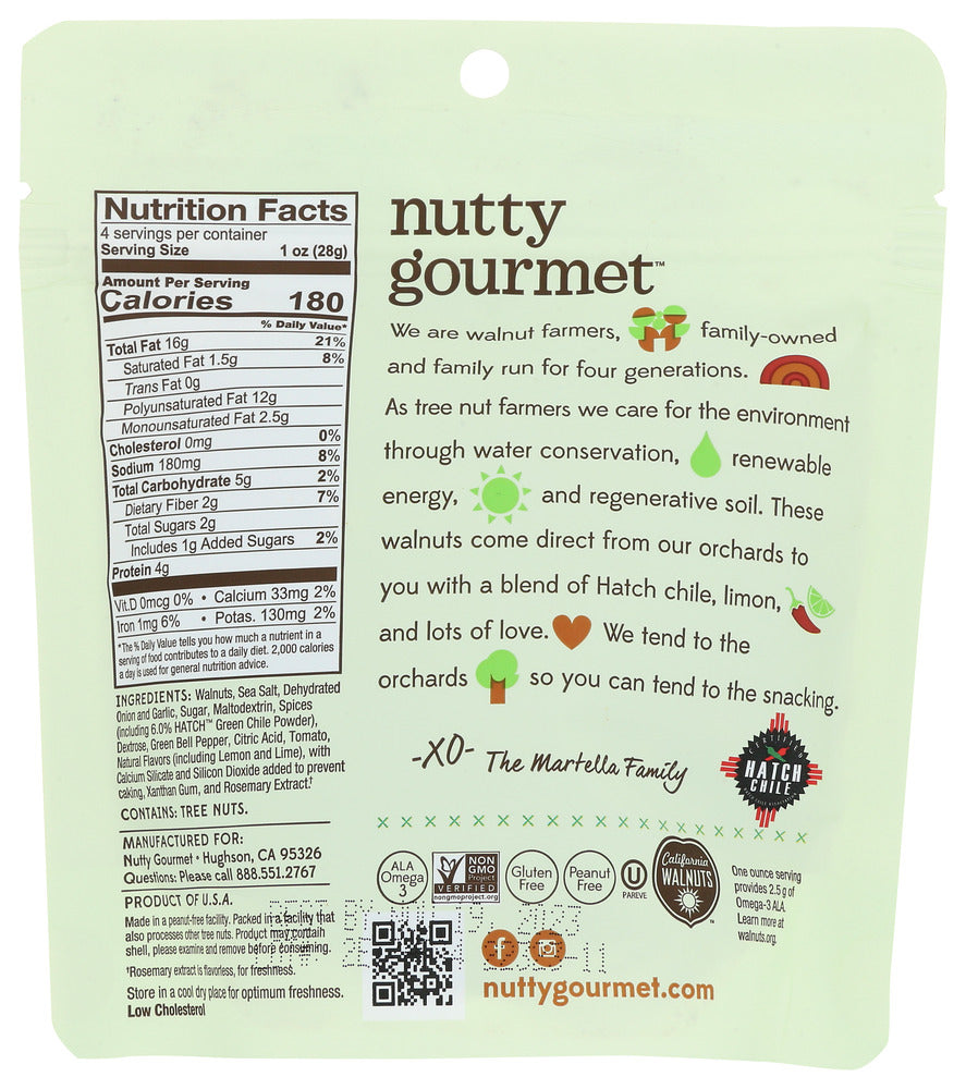 The Nutty Gourmet: Walnuts Hatch Chile Limon, 4 Oz