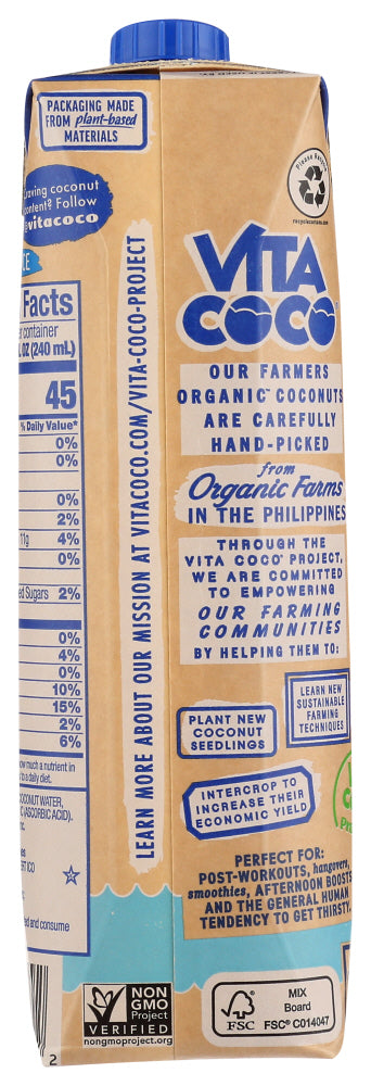 Vita Coco: Water Coconut Organic, 33.8 Fo