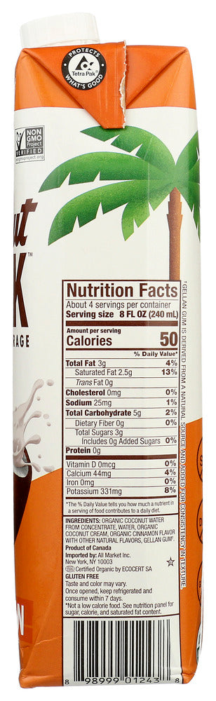 Vita Coco: Coconut Milk Cinnamon, 1 Lt