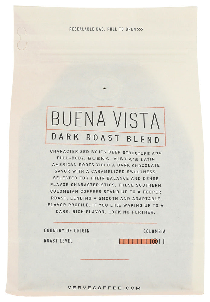 Verve Coffee Roasters: Buena Vista Dark Roast Whole Bean Coffee, 12 Oz