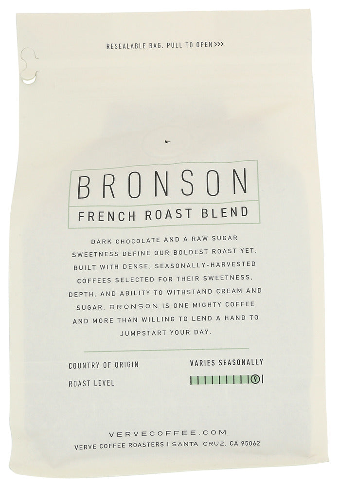 Verve Coffee Roasters: Bronson French Roast Whole Bean Coffee, 12 Oz