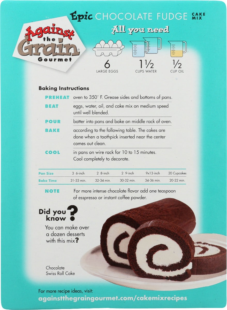 Against The Grain: Epic Chocolate Fudge Cake Mix, 19.75 Oz