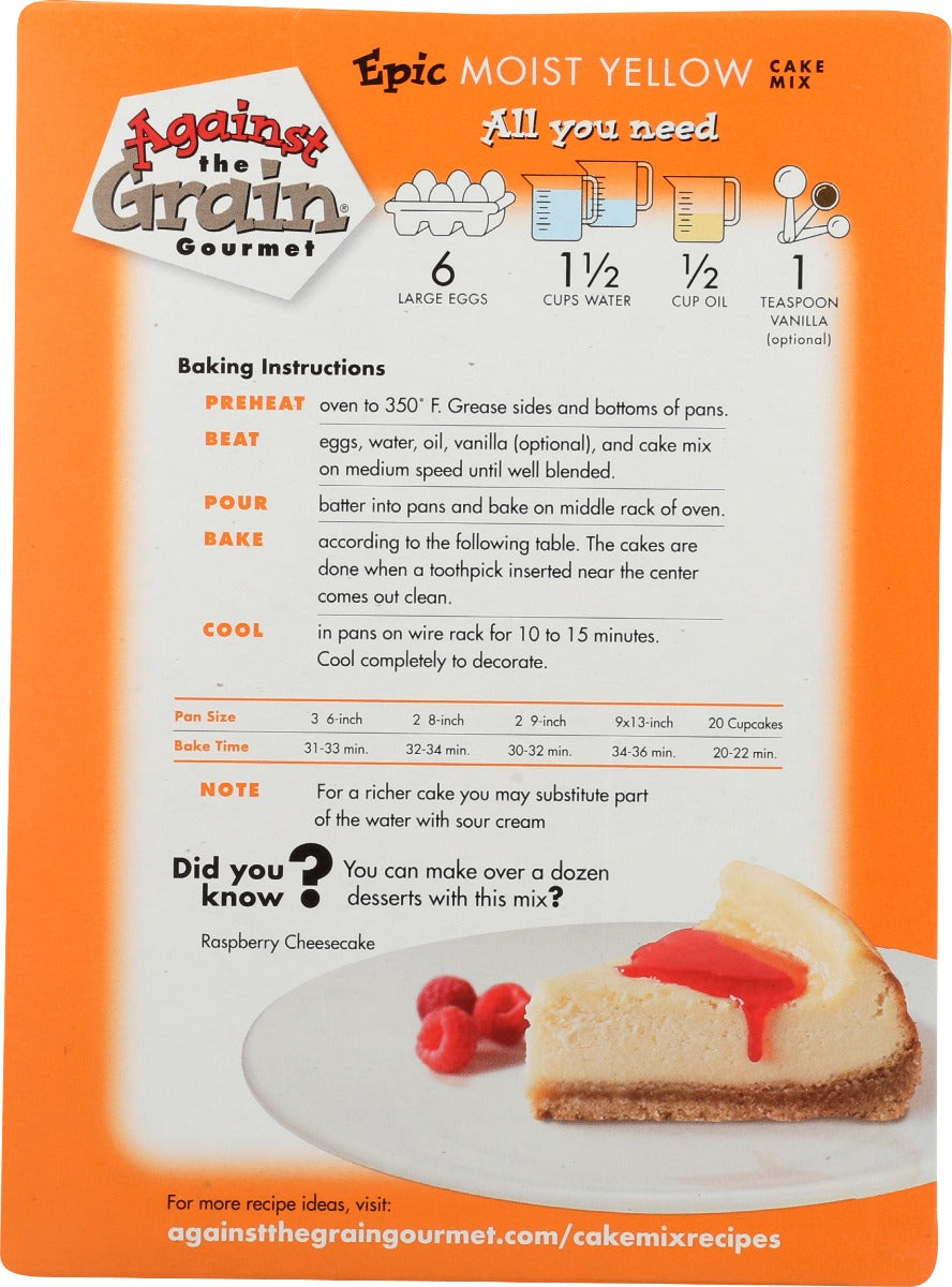 Against The Grain: Epic Moist Yellow Cake Mix, 19.75 Oz