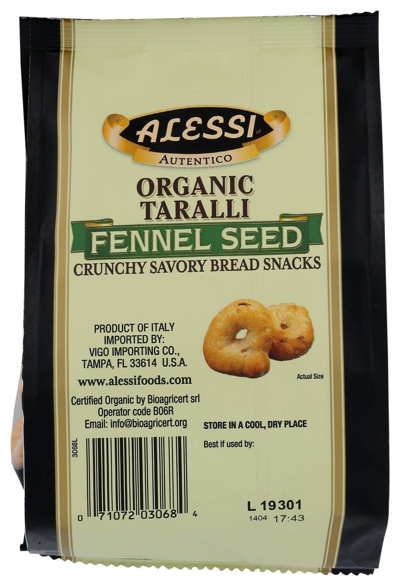 Alessi: Italian Organic Taralli Fennel Seed, 7 Oz