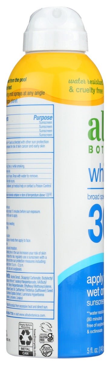 Alba Botanica: While Wet Spf 45 Sunscreen Spray, 5 Oz