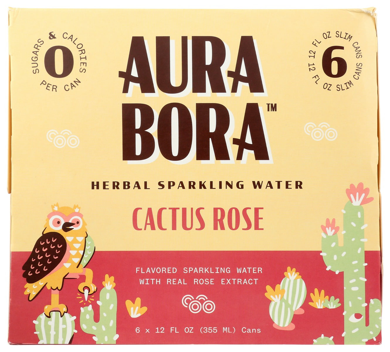 Aura Bora: Cactus Rose Herbal Sparkling Water, 72 Fo