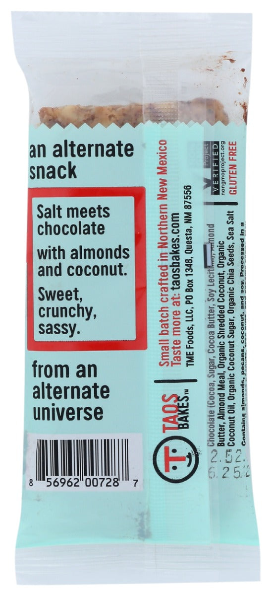 Taos Bakes: Dark Chocolate Almond Sea Salt Bar, 1.8 Oz