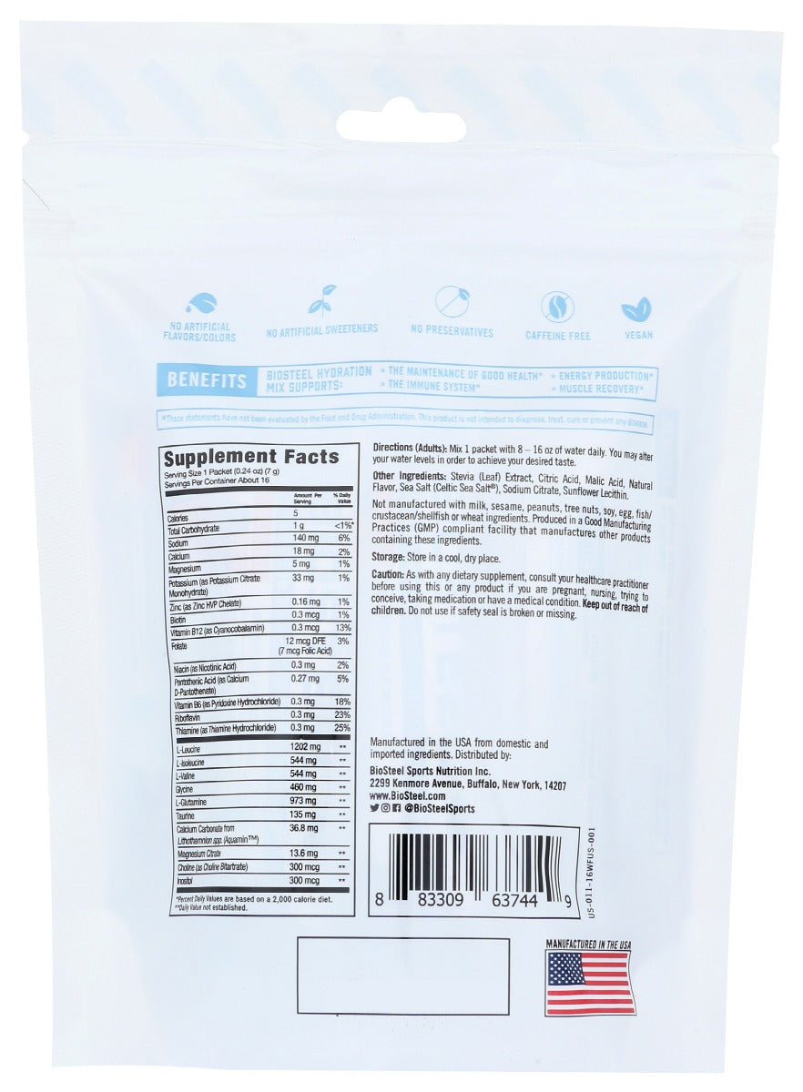 Biosteel: Hydration Mix White Freeze, 16 Un