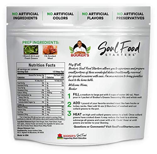 Bookers Soul Food Starters: Collard Greens Seasoning Mix, 8.4 Oz