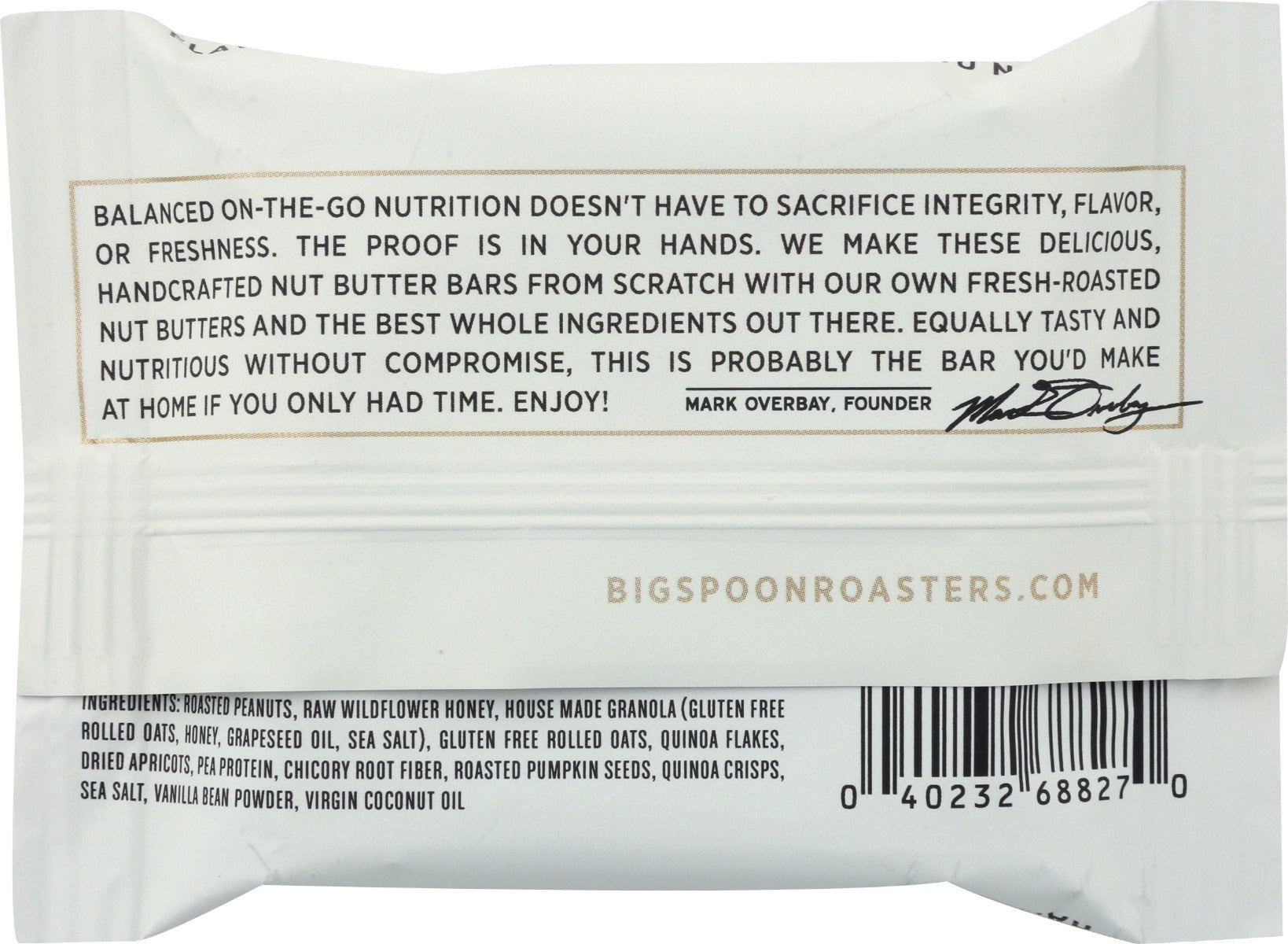 Big Spoon Roasters: Apricot Pepita Peanut Butter Bar, 60 Gm