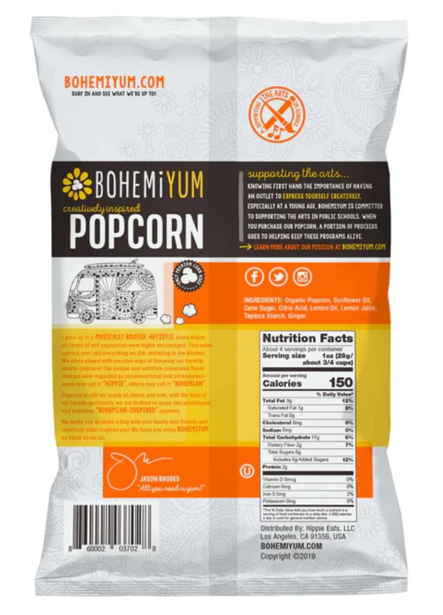 Bohemiyum: Lemon Zest Popcorn, 4.2 Oz