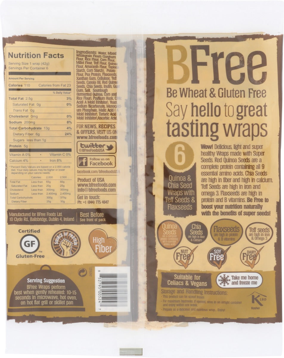 Bfree: Quinoa And Chia Wrap 9In 6Pk, 8.9 Oz