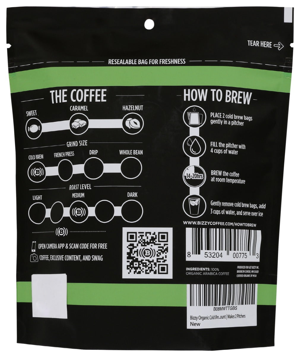 Bizzy Coffee: Espresso Blend Coffee Cold Brew, 8 Oz