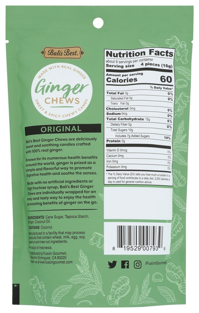 Balis Best: Spicy Orginal Ginger Chews, 5.08 Oz