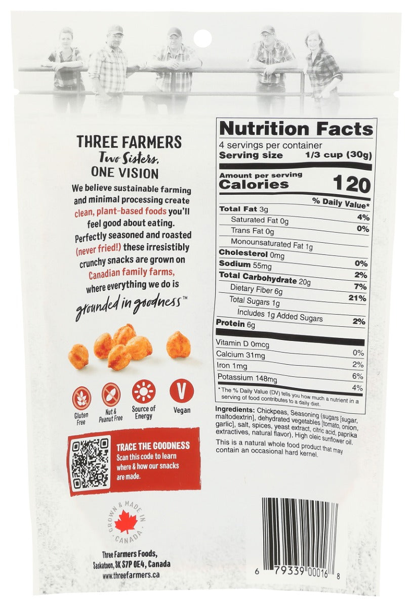 Three Farmers Foods Inc: Barbecue Roasted Chickpeas, 4.2 Oz