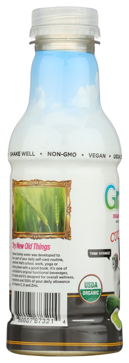 Graasi: Cucumber Lime Barley Grass Water, 16 Fo