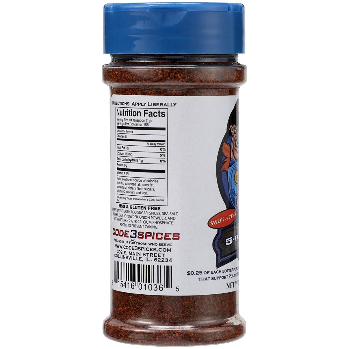 Code 3 Spices: Rub 5-0, 5.5 Oz