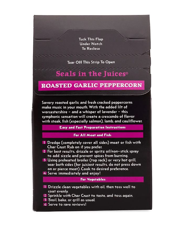 Char Crust: Roasted Garlic Peppercorn Rub Seasoning, 4 Oz