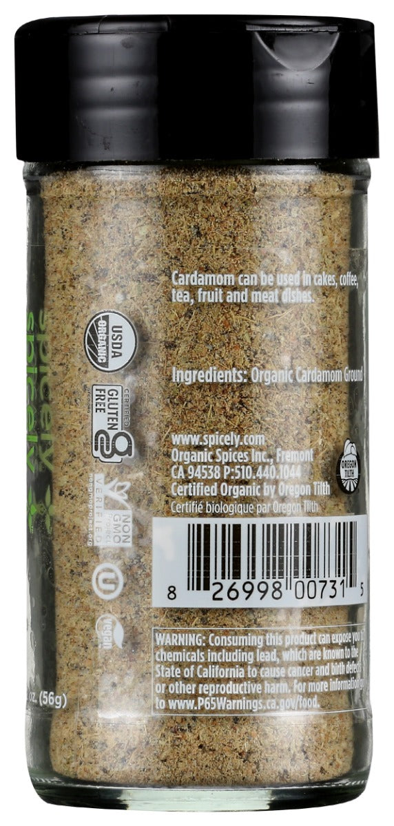 Spicely Organics: Organic Cardamom Ground Jar, 2 Oz