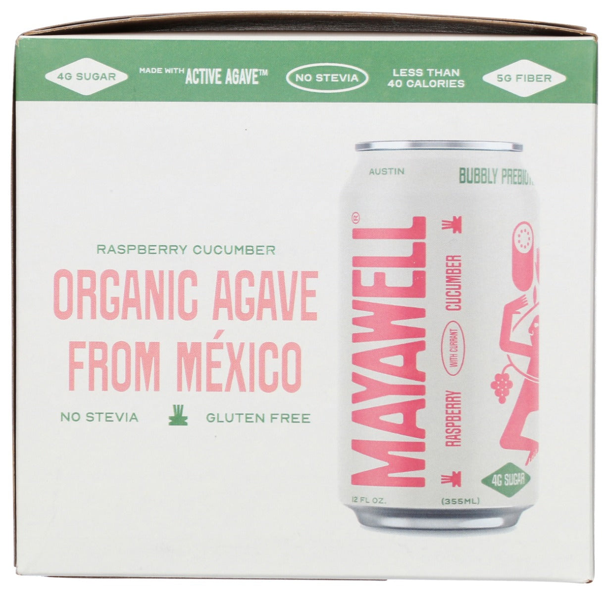 Mayawell: Raspberry Cucumber Prebiotic Soda 4Pk, 48 Fo