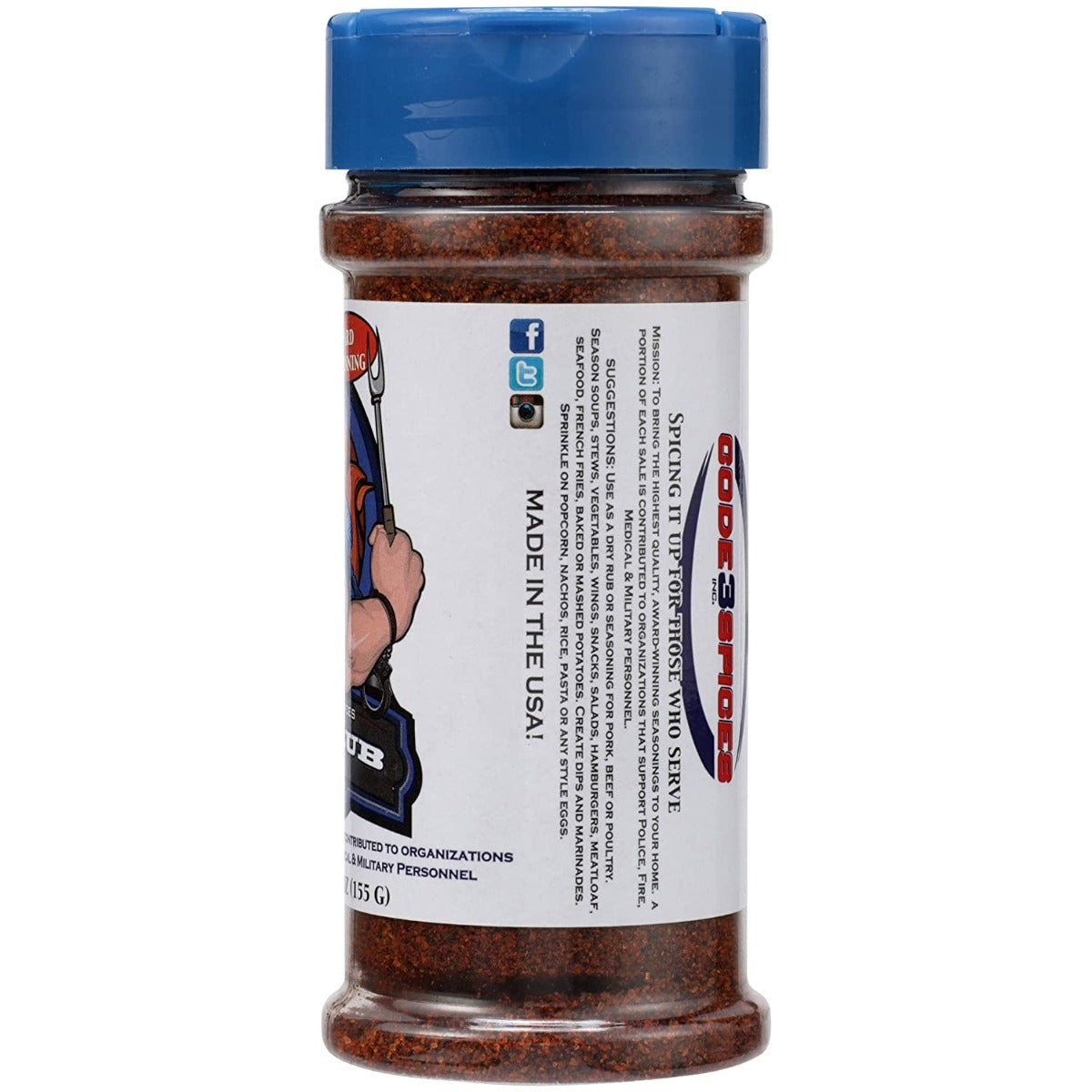 Code 3 Spices: Rub 5-0, 5.5 Oz