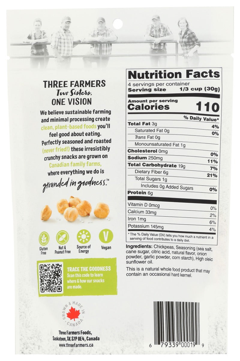 Three Farmers Foods Inc: Sea Salt Lime Roasted Chickpeas, 4.2 Oz