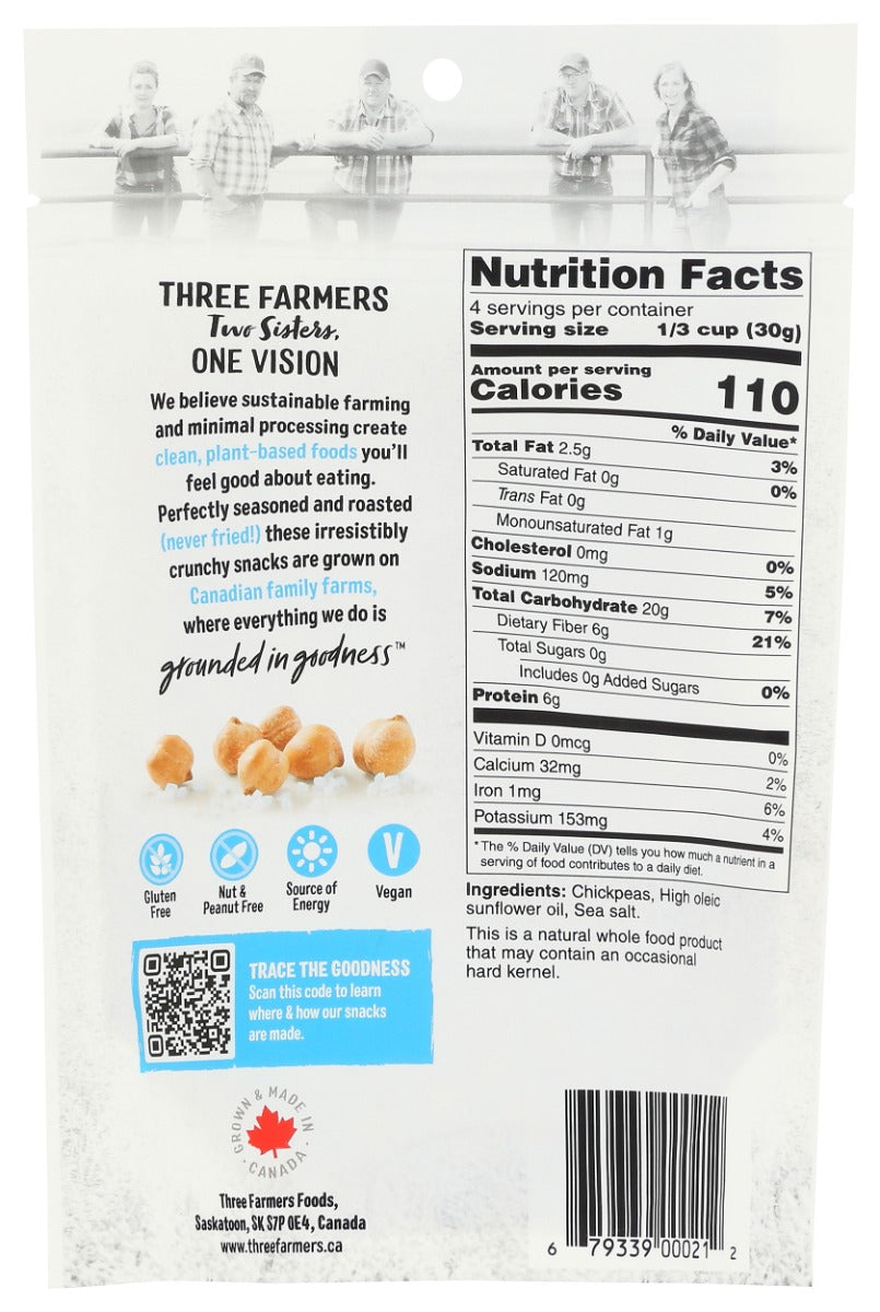 Three Farmers Foods Inc: Sea Salt Roasted Chickpeas, 4.2 Oz