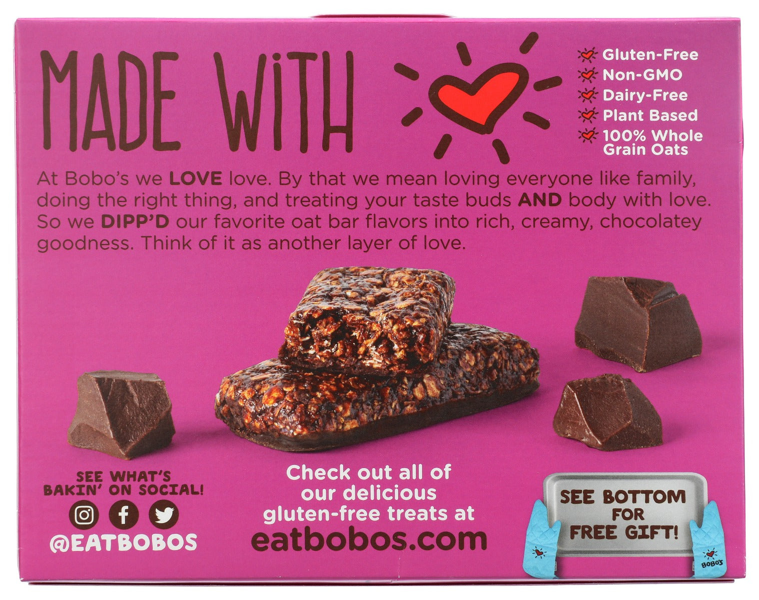 Bobos Oat Bars: Dippd Chocolate Oat Bar Plus Dark Chocolate, 5 Oz